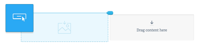 Dragging a button content block into an email builder section column