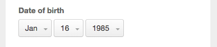 How the date data type displays on a form