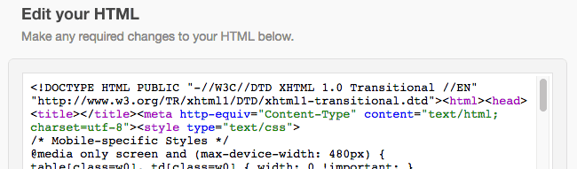 Editing HTML after import