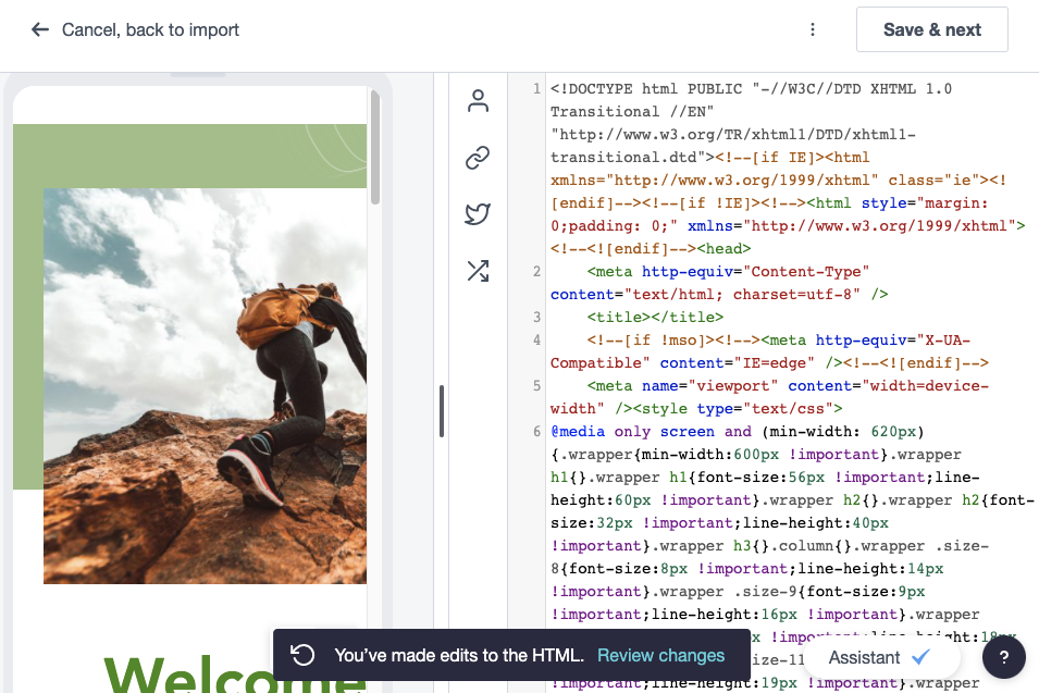 The HTML editor