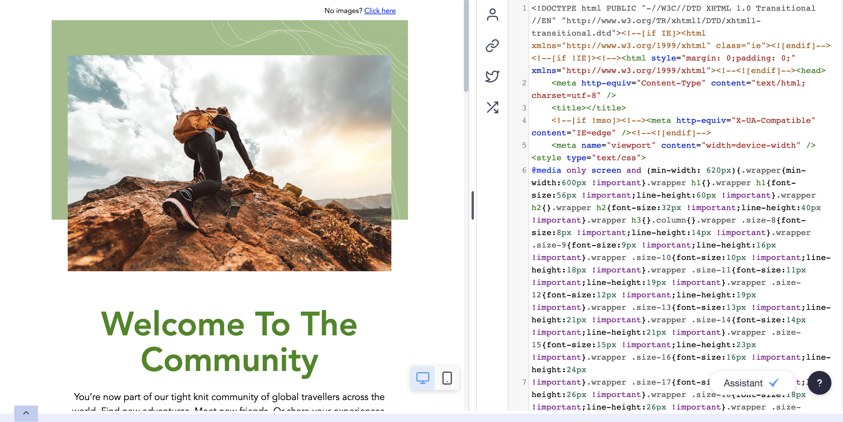 The HTML editor