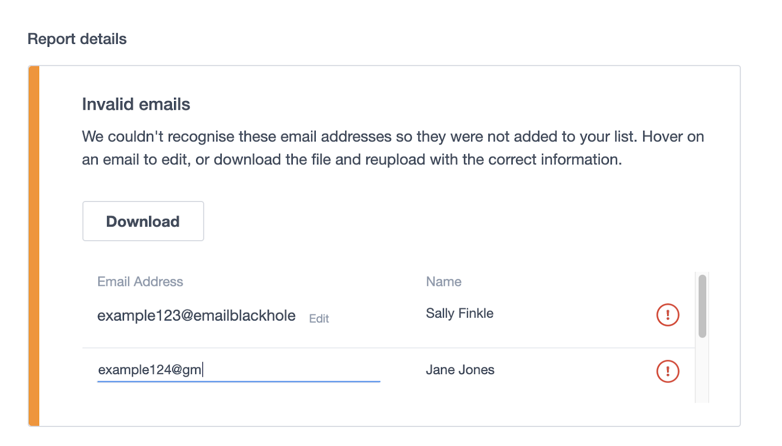 Example of an invalid email address