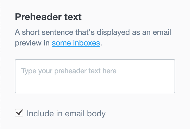 The preview text input field and settings