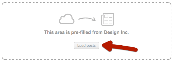 A content section in the email template designed to pull in RSS feed posts