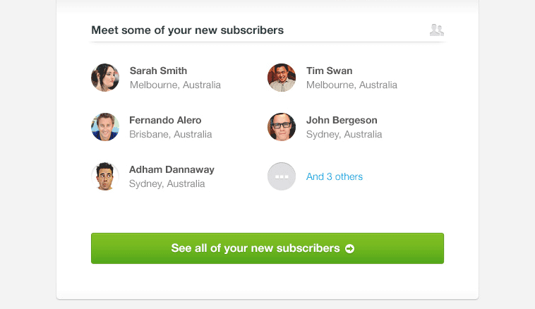 A subscriber notification email