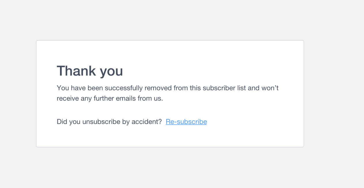 Thank you page